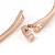 Delicate Rose Gold Tone Crystal Bow Bangle Bracelet - 18cm L - view 5