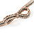 Delicate Rose Gold Tone Crystal Bow Bangle Bracelet - 18cm L - view 4