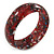 Red Resin with Mosaic Effect Bangle Bracelet - Medium - 17cm L