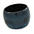 Wide Chunky Cracked Effect Wood Bracelet Bangle (Teal Blue/ Black) - Medium - 19cm L - view 5