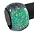 Chunky Wide Green/ Black Marble Effect Wood Bangle Bracelet - 18cm L/ Medium - view 5