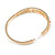 Multicoloured Crystal Floral Bangle Bracelet In Polished Gold Tone - 19cm L - view 5