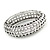Vintage Inspired 'Basket-Work' Effect Chunky Hinged Oval Bangle Bracelet In Antique Silver Tone - 19cm L - view 6
