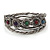 Vintage Inspired Multicoloured Semiprecious Stone Wire Cuff Bracelet/ Bangle - Silver Tone - Adjustable - view 5