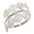 Silver Tone Textured 'Spiral' Upper Arm Bracelet Armlet - 28cm Long - Adjustable - view 3