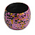 Chunky Wooden Bangle Bracelet in Pink/ Gold/ Black - view 7