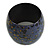 Chunky Wooden Bangle Bracelet in Plum Blue/ Gold/ Black - view 7