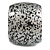 Chunky Wooden Bangle Bracelet in Metallic Silver/ Black - view 6