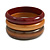 Set of 3 Wooden Bangles In Brown/ Brown Red(Possible Natural Irregularities)