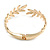 Gold Tone Floral Hinged Bangle Bracelet - 19cm Long - view 5