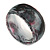 Off Round Blurred White/ Black/ Red Acrylic Bangle Bracelet Matte Finish - Medium Size - view 5