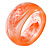 Off Round Abstract Watery Orange Acrylic Bangle Bracelet - Medium Size
