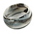 Off Round Blurred White/ Black Acrylic Bangle Bracelet Matte Finish - Medium Size - view 5