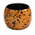 Chunky Wooden Bangle Bracelet in Metallic Orange/ Gold/ Black - Medium Size - view 4