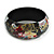 Wooden Bangle Bracelet in Abstract Paint in Black/ Gold/ White/ Red - Medium Size - view 4