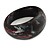 Asymmetric Blurred Black/ Red/ White Acrylic Bangle Bracelet Matte Finish - Medium Size - view 5