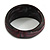 Asymmetric Blurred Black/ Red/ White Acrylic Bangle Bracelet Matte Finish - Medium Size - view 6