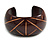 Wide Chunky Wooden Cuff Bracelet/ Bangle with Arrow Pattern/ Medium /Possible Natural Irregularities - view 4