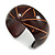 Wide Chunky Wooden Cuff Bracelet/ Bangle with Arrow Pattern/ Medium /Possible Natural Irregularities - view 2