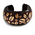 Wide Chunky Wooden Cuff Bracelet/ Bangle with Coffee Beans Motif/ Medium /Possible Natural Irregularities