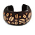Wide Chunky Wooden Cuff Bracelet/ Bangle with Coffee Beans Motif/ Medium /Possible Natural Irregularities - view 4