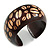 Wide Chunky Wooden Cuff Bracelet/ Bangle with Coffee Beans Motif/ Medium /Possible Natural Irregularities - view 2
