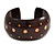 Wide Chunky Wooden Cuff Bracelet/ Bangle with Dotted Motif/ Medium /Possible Natural Irregularities