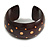 Wide Chunky Wooden Cuff Bracelet/ Bangle with Dotted Motif/ Medium /Possible Natural Irregularities - view 4