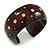 Wide Chunky Wooden Cuff Bracelet/ Bangle with Dotted Motif/ Medium /Possible Natural Irregularities - view 6