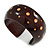 Wide Chunky Wooden Cuff Bracelet/ Bangle with Dotted Motif/ Medium /Possible Natural Irregularities - view 2