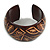 Wide Chunky Wooden Cuff Bracelet/ Bangle with Leaf Motif/ Medium /Possible Natural Irregularities - view 4