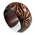 Wide Chunky Wooden Cuff Bracelet/ Bangle with Leaf Motif/ Medium /Possible Natural Irregularities - view 2