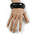 Black Round Wooden Bangle Bracelet - Medium Size - view 3