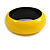 Yellow Round Wooden Bangle Bracelet - Medium Size - view 2