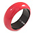 Deep Pink Round Wooden Bangle Bracelet (Natural Irregularities) - Medium Size