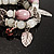 2-Strand Leaf Charm Ceramic And Resin Bead Flex Bracelet (Lavender&Milk) - view 4