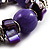 Purple Acrylic Bead, Shell & Metal Link Stretch Bracelet - view 3