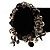 Black Vintage Charm Flex Bracelet (Burnished Silver Tone) - view 4