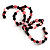 Acrylic & Shell Bead Coil Flex Bangle Bracelet (Black & Pink) - view 3