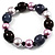 Glass, Ceramic & Plastic Bead Flex Bracelet (Pale Lilac, Pink, Brown & Black)