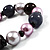 Glass, Ceramic & Plastic Bead Flex Bracelet (Pale Lilac, Pink, Brown & Black) - view 4