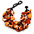 Multistrand Shell-Composite Beaded Bracelet (Black & Orange)
