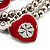 2-Strand Red Floral Charm Bead Flex Bracelet (Antique Silver Tone) - view 6