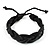 Black Braided Leather Wristband - view 2