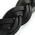 Black Braided Leather Wristband - view 5