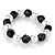 Black & White Imitation Pearl Flex Bracelet - 16cm Length (for small wrist)