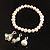 White Freshwater Pearl With Adjustable Charm Flex Bracelet