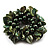 Chunky Forest Green Shell And Bead Flex Bracelet - view 3