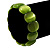 Light Green Cat Eye Glass Bead Flex Bracelet -18cm Length