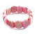 Pink Cats Eye Glass Bead Flex Bracelet -18cm Length - view 5